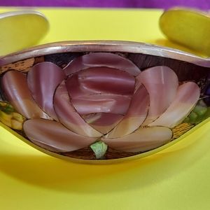 Handlaid Flower Bangle Bracelet